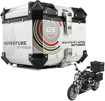 VidaXL Motorbike Top Case - Waterproof 35L Motorcycle Storage For Helmet And Accessories, Black PP Case With Reflectors And Keys