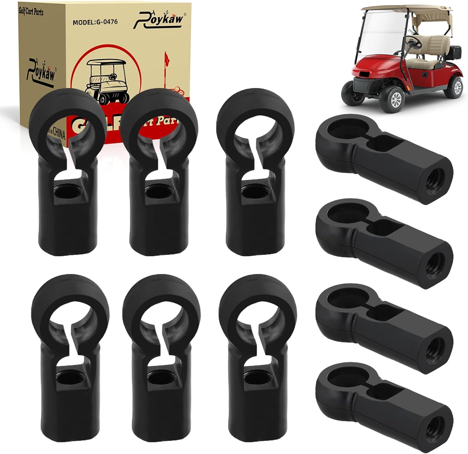 Roykaw Golf Cart Accelerator Ball Joint Socket Compatible with EZGO 1989-up Gas Golf Carts, 10 PCS