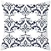 Lieson Fundas de almohada, 1 fundas de almohada, 18 x 18 45 x 45 cm, diseño de flores vintage, fundas de cojín para sofá, color azul oscuro, blanco, poliéster