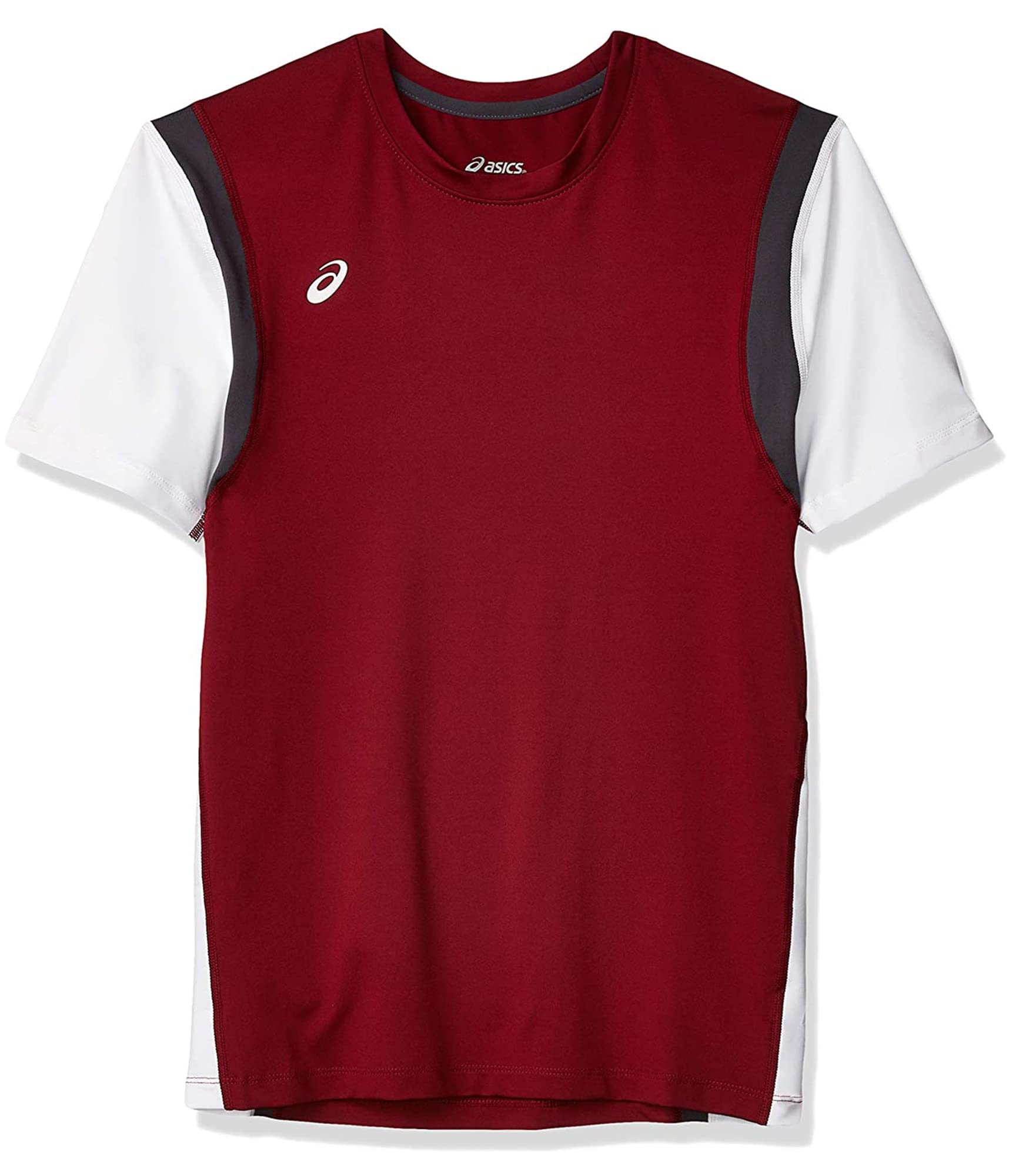 ASICS Men's Enduro Shorts Sleeve Top, Cardinal/White, X-Small