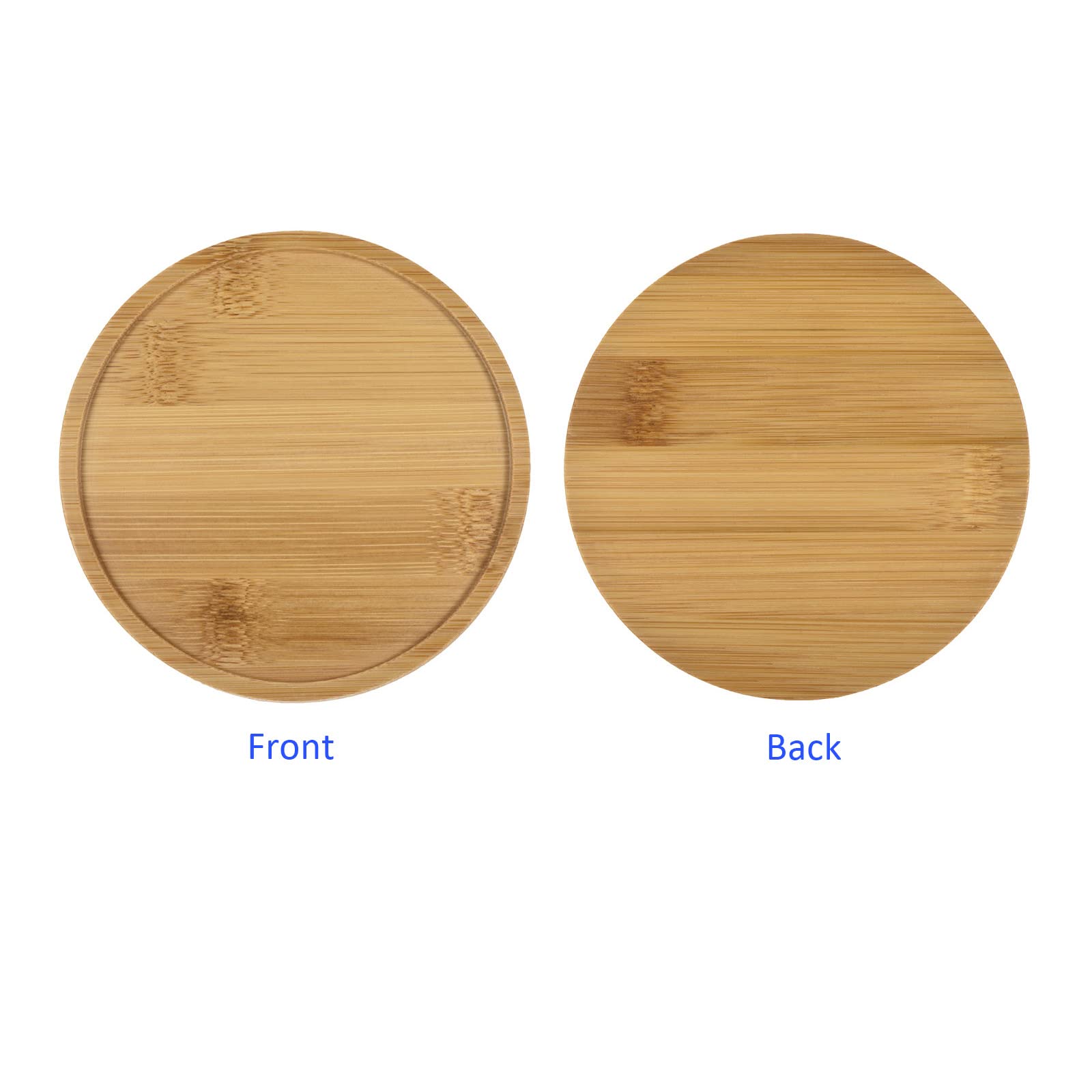 2 Soucoupes En Bambou 10 Cm Pour Plantes - Plateaux Drainage Maison/Balcon