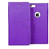 iPhone 6 Case, BUDDIBOX [Wallet Case] Premium PU Leather Wallet Case with [Kickstand] Card Holder and ID Slot for Apple iPhone 6, (Purple with Pink)