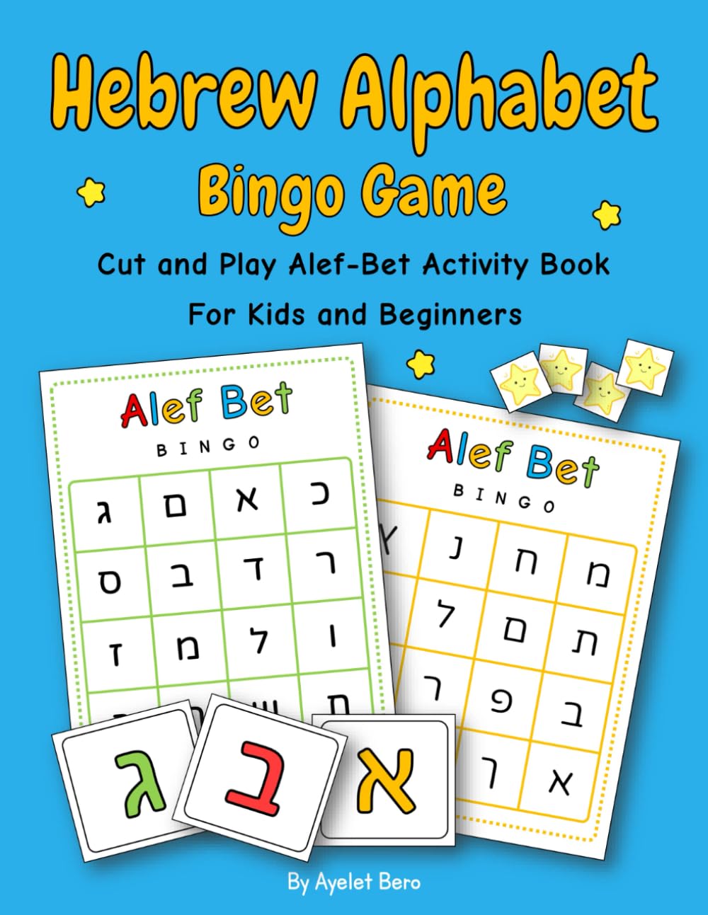 Hebrew Alphabet Bingo Game - Cut and Play Alef-Bet Activity Book for Kids and Beginners
