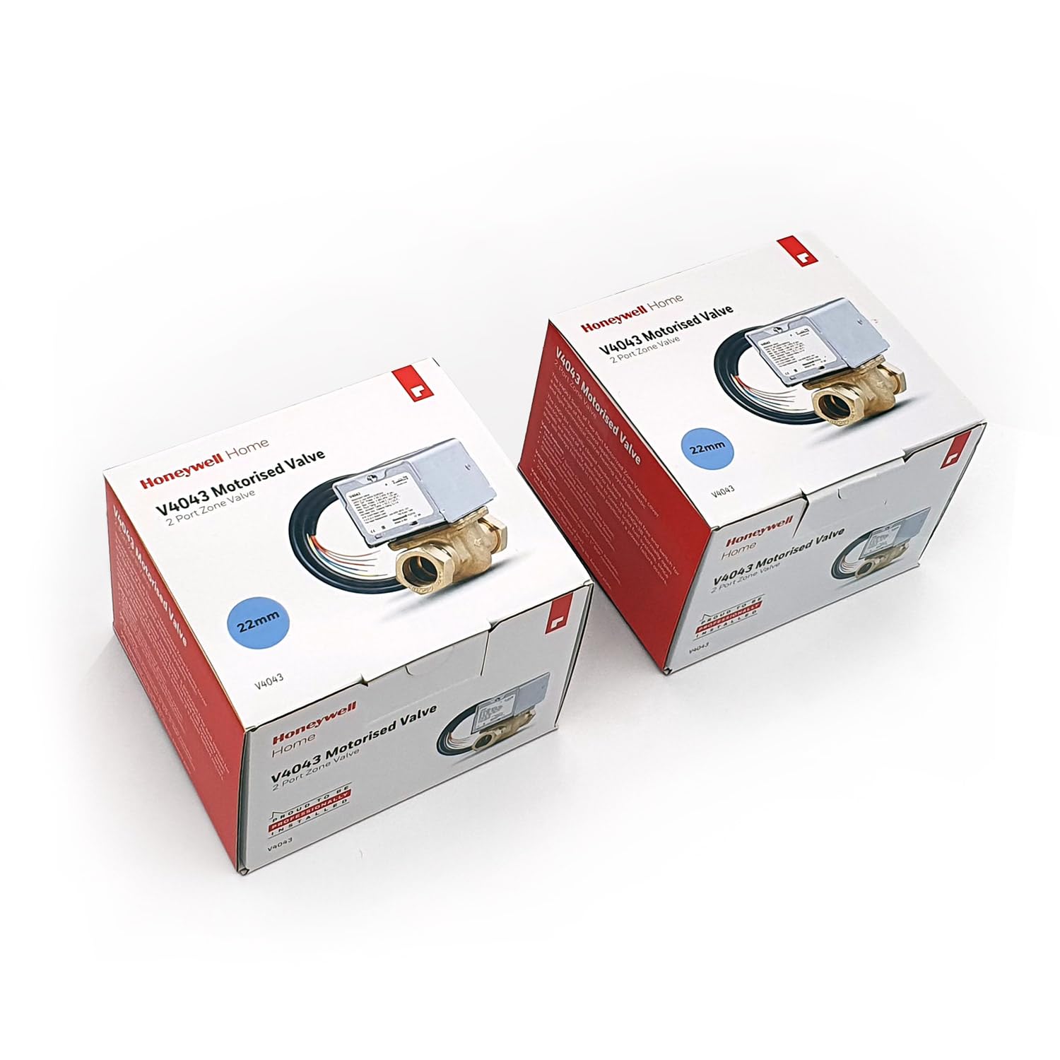 Unvented Components Europe Brass, Steel, Black Honeywell 22Mm Motorised Zone Valve, Tesla 5-Way Wiring Connector Bundle (2 X Zone Valve (No Wiring Connector))