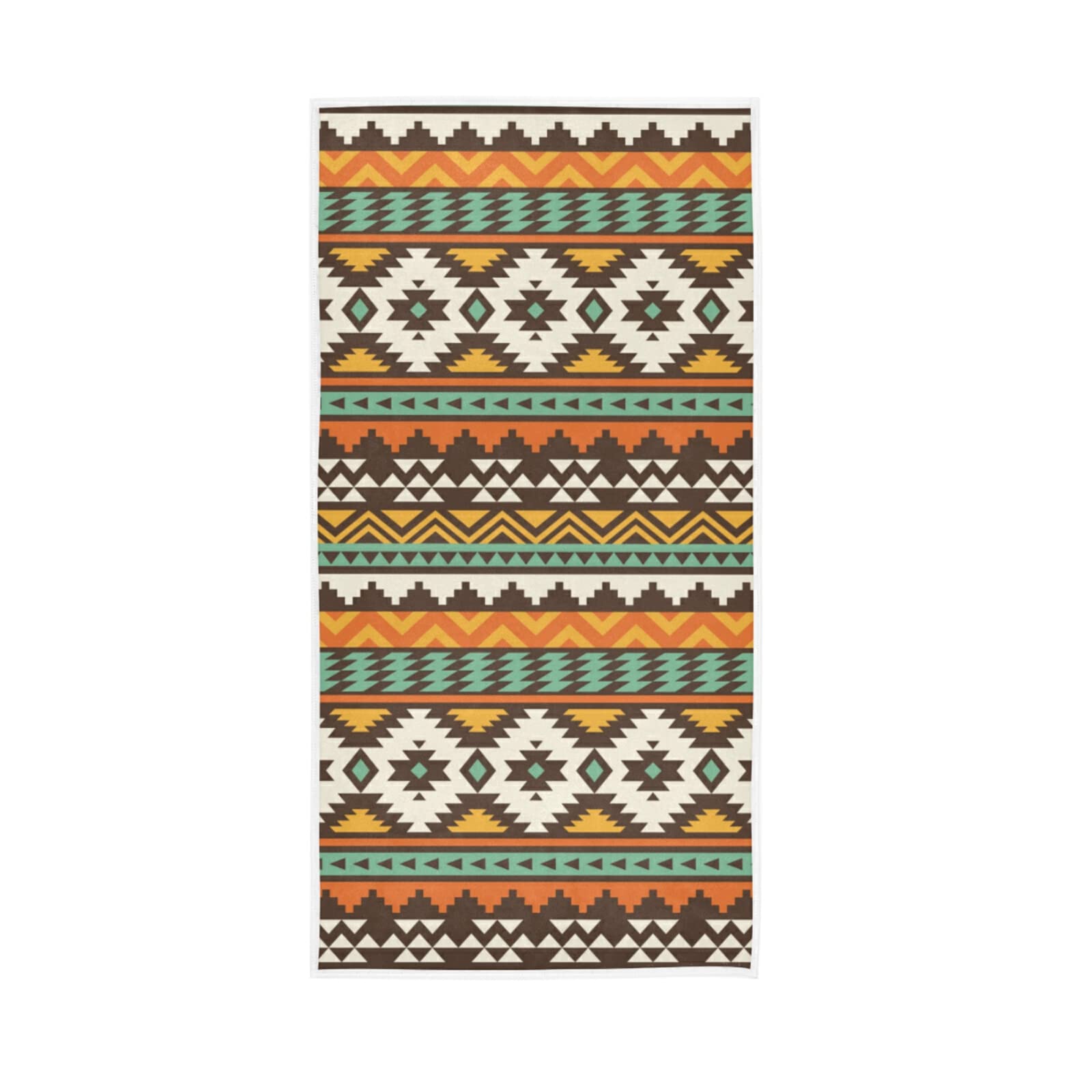 LSRCPD Seamless Tribal Ethnic Pattern in Vintage Retro Style Soft Hand Bath Towel 30" x 15" Thin Fast Drying Absorbent Soft Towels for Kitchen Gym Spa Hotel Beach