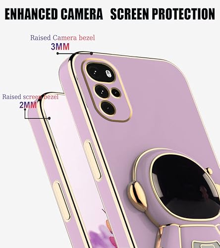 Miniatura 9 de Funda compatible con Motorola Moto G22 con chapado creativo de astronauta de dibujos animados, rosa, para Motorola Moto G22, funda de silicona a