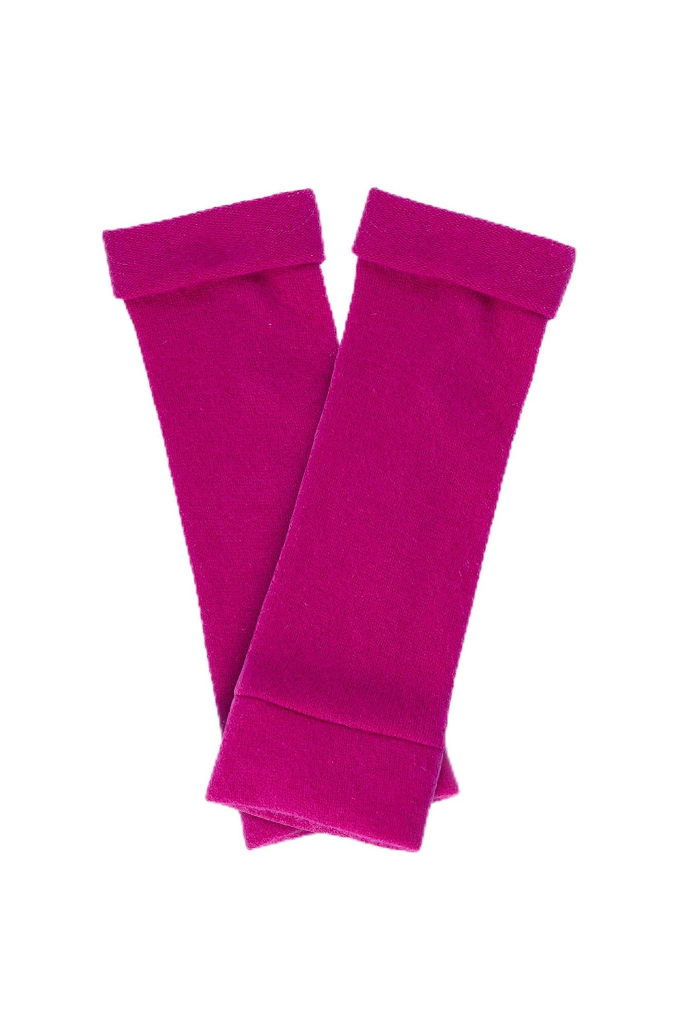 Turtle Doves 100% Recycled Cashmere Fingerless Gloves Hot Pink