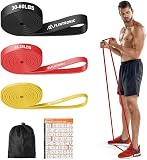 Flintronic Bande Elastique Musculation, 3 Niveaux Différents Bande de Resistance Traction, Bandes de Fitness Latex Élastique, pour tractions, Crossfit, Dips, Pilates, Yoga, Homme & Femme - 1