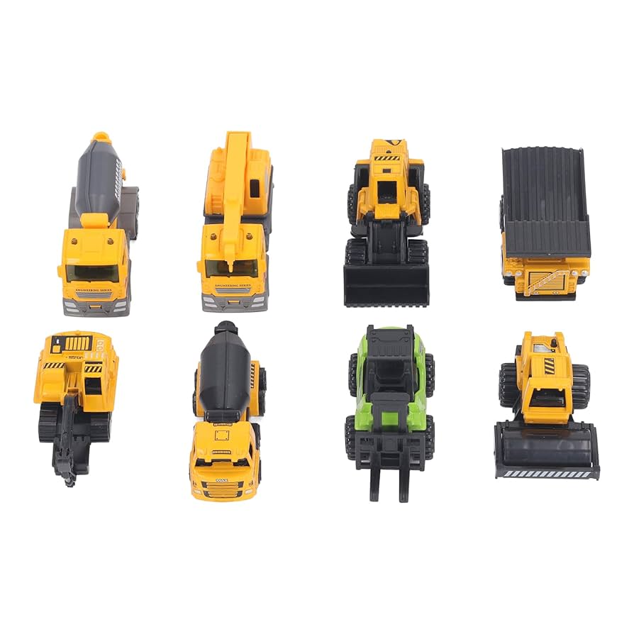 Amazon | 8個 1:60スケール 建設トラックおもちゃセット リアル