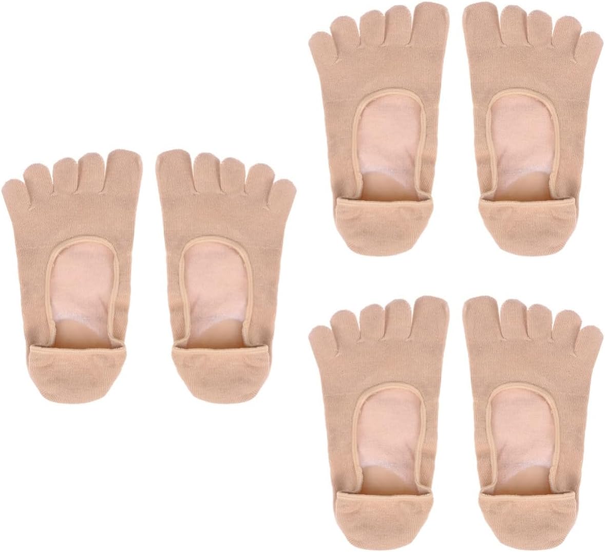 NOLITOY 3pcs Forefoot Cushion Pad for Women Moisture-Wicking Invisible Socks - Foot Pads for Blister Prevention Comfortable and Washable Compatible All Shoe Types