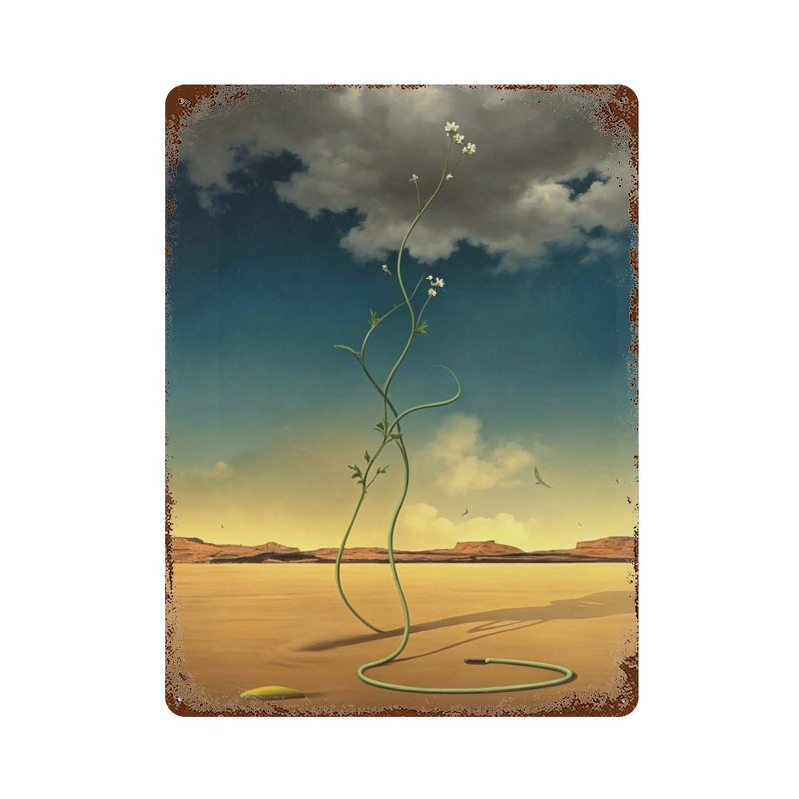 WIHYRTUI Dali Surreal Abstract Realm (3) Wall Retro Iron Metal Tin Sign Vintage Art Poster Modern Home Cofffee Club Art Bar Shop Decor Style 40x30cm