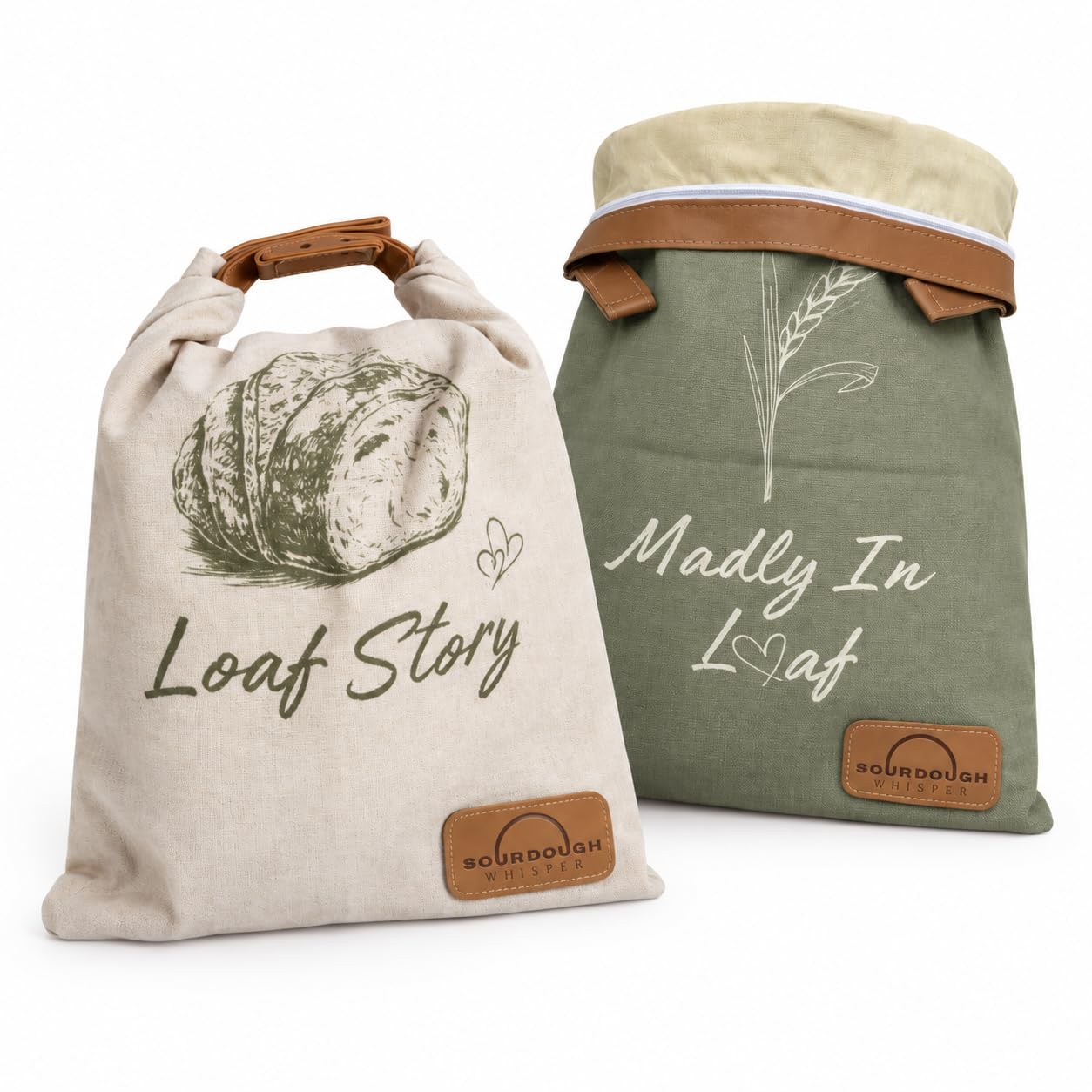 Extra Thick Premium Beeswax & Linen Bread Bags, 2 Pack, XL Double Lock