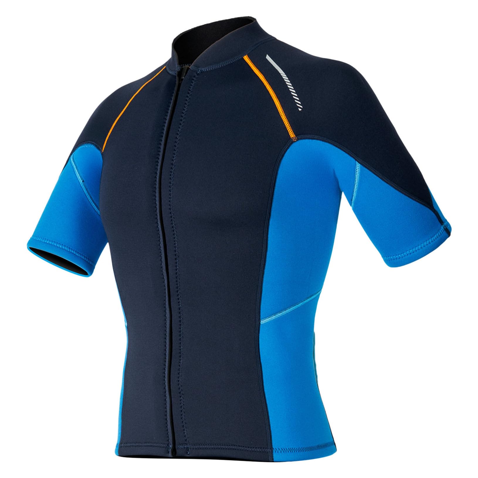 Freebily Homme Haut De Maillots De Bain Rashguards Plongée Neoprène 1.5 Mm Veste Bain Surf Nautique Top T-Shirt à Fermeture éclair