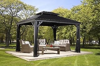 Sojag 500-7156980 Track No.77 Messina Hard Top Sun Shelter, 10' by 12', Charcoal