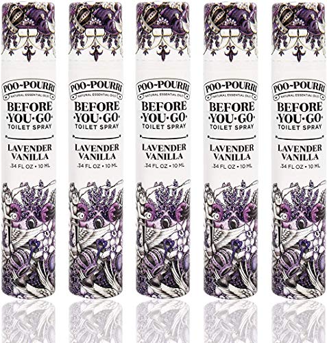 Poo-Pourri Lavender Vanilla 10 mL Before You Go Toilet Spray 5 Pack