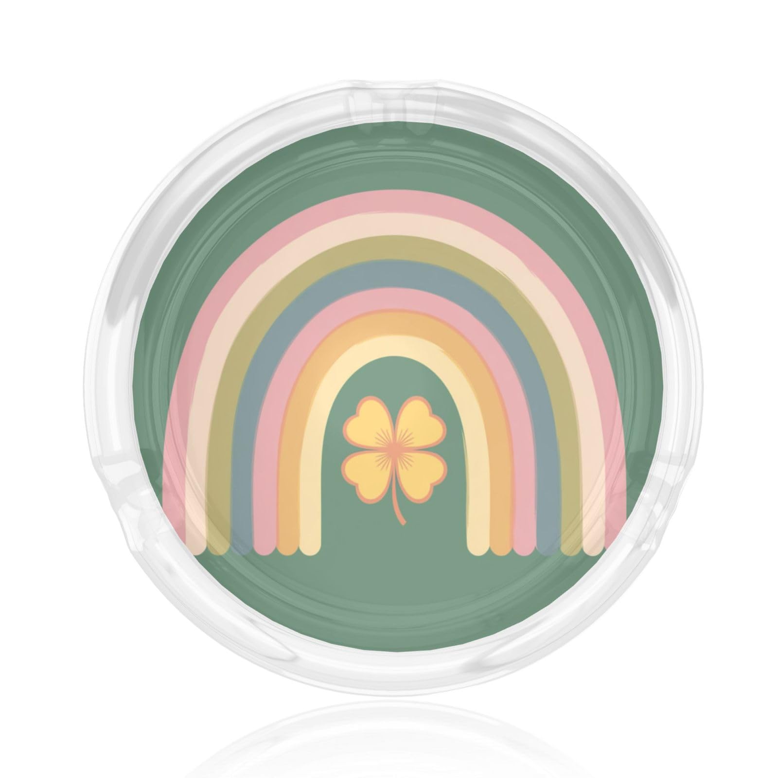 Simple Rainbow With A Shamrock Glass Ashtray For Cigarettes Ash Trays Case For Home Office Decor