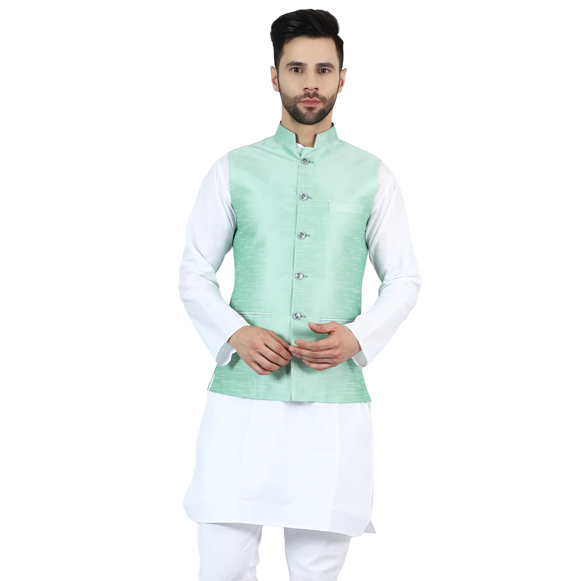 wintage Men's Digital Print Cotton Silk Modi Nehru Jacket-picture-28