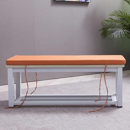 Miniatura 5 de Cojín de banco impermeable para exteriores, asiento de ventana de bahía, sofá biplaza de jardín, cojín de asiento de espuma gruesa con lazos para