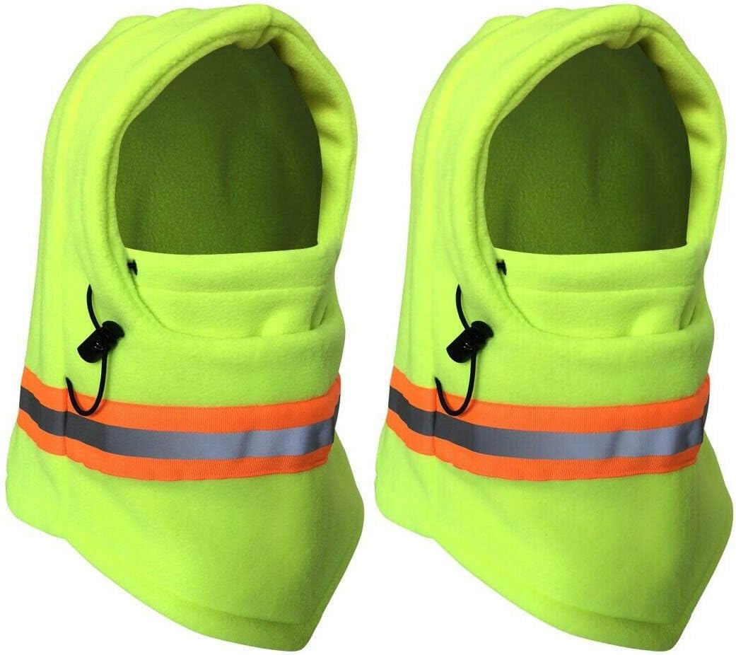 Men Hi Visibility Reflective Winter Thermal Fleece Balaclava Mask Ski Motorcycle Full Face Mask Neck Cover Windproof