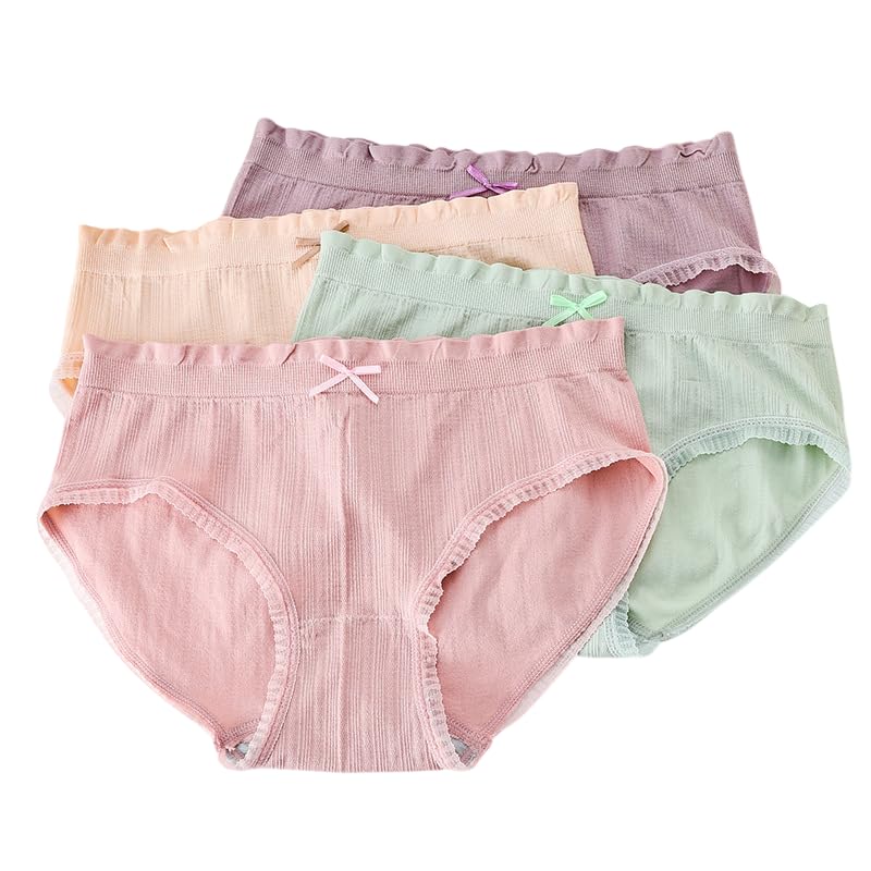 Women's Underwear Cotton Brief Panties High-Cut Full Coverage Stretch Cool Regular Wear Panties Free_Size Pack of- 3 Multi Color-image-17