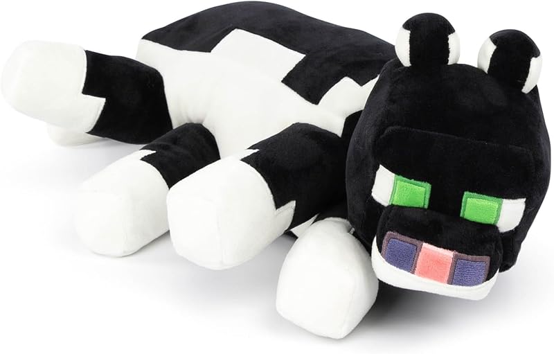 Minecraft Tuxedo Cat Video Game Kids Plush Pillow Buddy, Black | 18 Inches, Official Product, Ultra-Soft Polyester, Stuffed Plushie, Spot Clean Only, Kids Gift