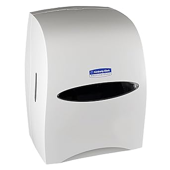 موزع مناشف الورق الصلب من Kimberly-Clark Sanitouch 09991 ، توزيع سحب بدون استخدام اليدين ، أبيض 12.63 "&times; 16.13" &times; 10.2 "