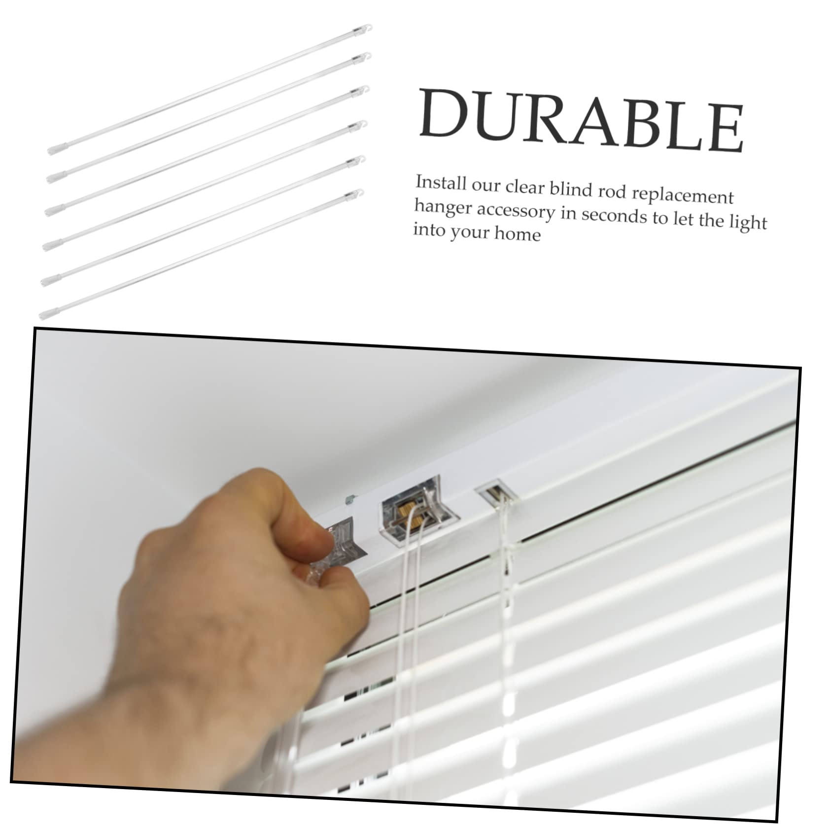 STOBAZA Set of 6 Lightweight Blind Sticks Easy Install Blind Wand Handles for Vertical Blind Slats Window Curtain Rods