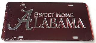The Sports Fan Store Sweet Home Alabama Red Mirrored License Plate - Crimson Tide Bama Car Tag