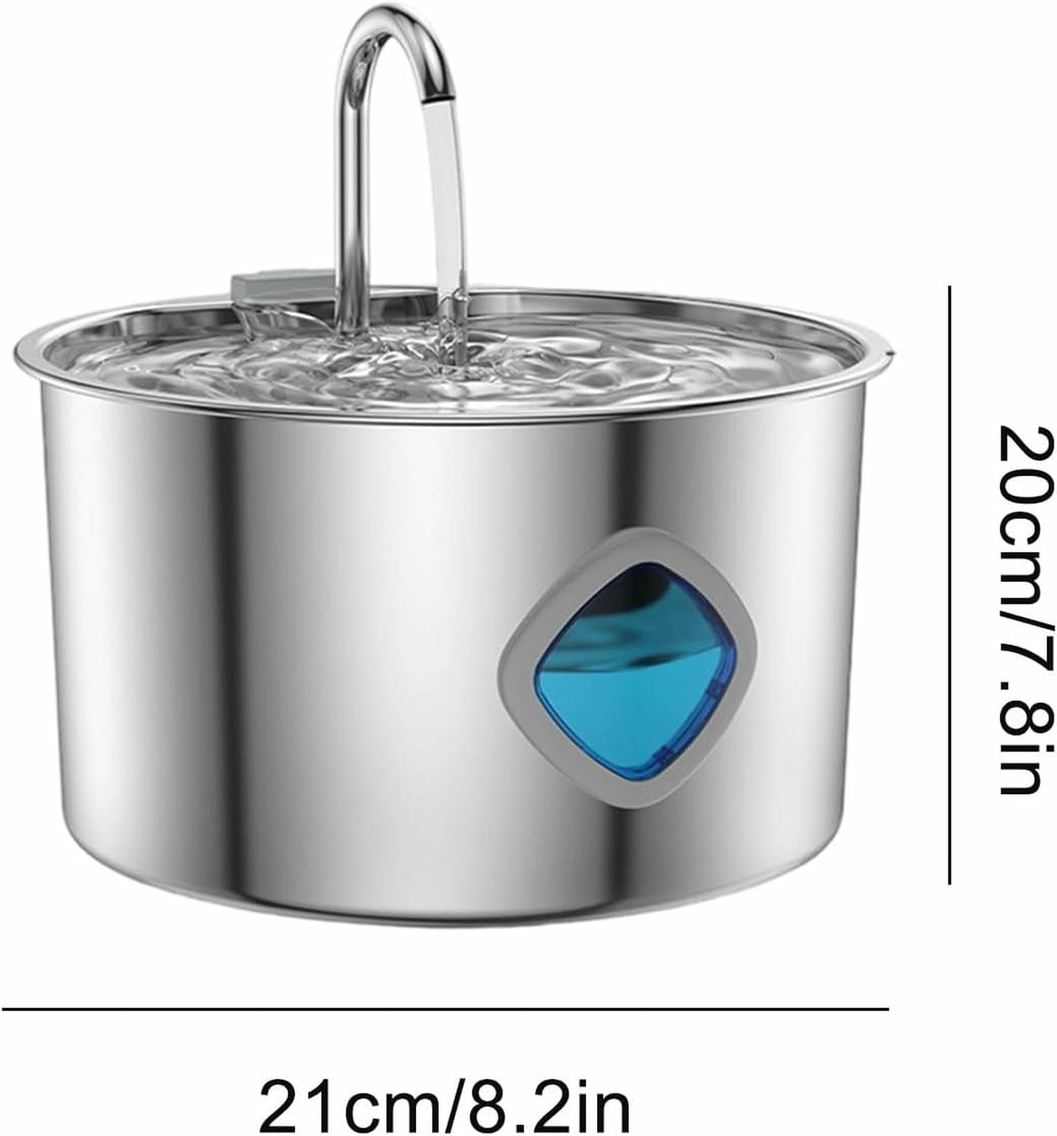 Fuente De Agua De Gato, Dispensador Automático De Bebida De Acero Inoxidable, Alimentador De Hidratación De Pet, 21x20 Cm para Gatos Gatos Pequeños Cachorros De Perros Pequeños