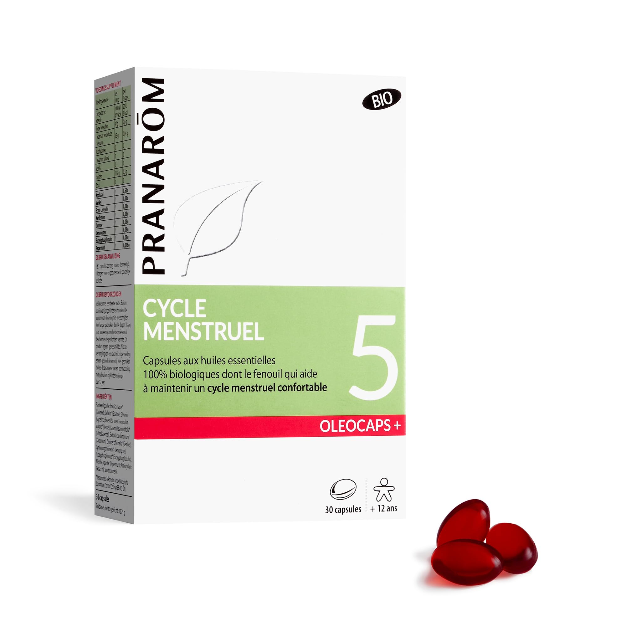 Pranarôm Oléocaps+ 5 Organic Menstrual Cycles 30 Capsules