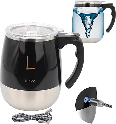 Taza autoagitación recargable  Taza magnética eléctrica de acero inoxidable de mezcla automática para oficinacocinaviajeshogarcafétéchocolate