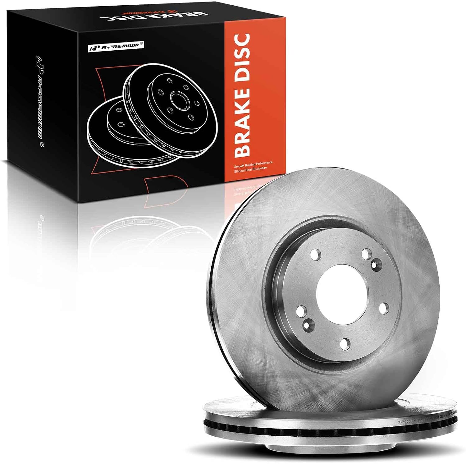 A-Premium 11.82 inch (300.3mm) Front Vented Disc Brake Rotors Compatible with Select Kia and Hyundai Models - Sorento 2011-2013, Santa Fe 2010-2012, Sport Utility, 2-PC Set