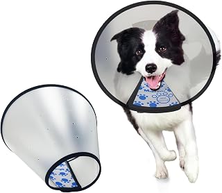 Soft Plastic Recovery Cone Collar for Dogs After Surgery Wound Care - Adjustable Collar Prevents Licking & Biting, Fits French Bulldog Puppy, Shih Tzu, Bichon Frise, Yorkie (Neck:9-11.4in)