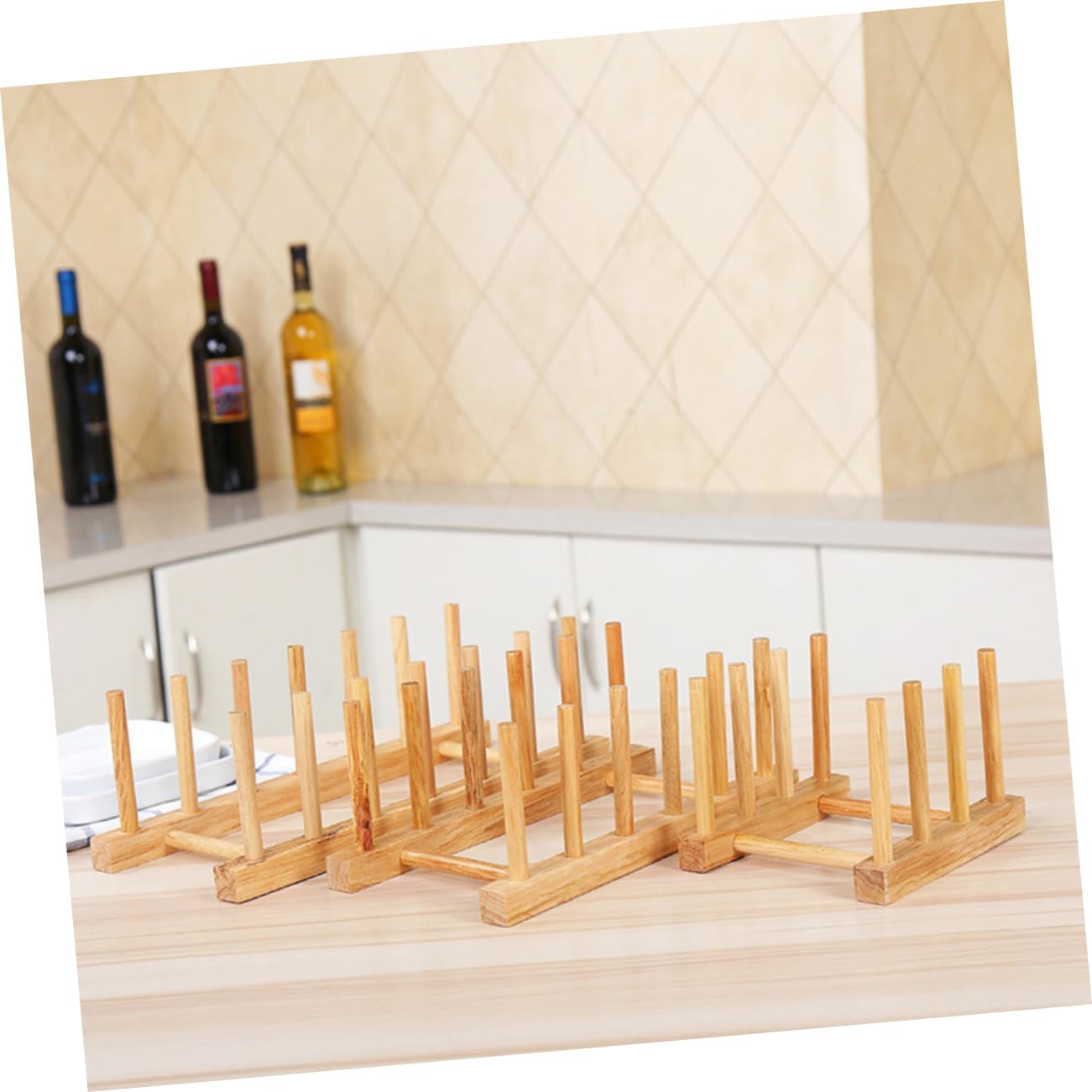 Alipis Cabinet Organizer Shelf Dish Dryer Rack Bamboo Dish Organizer Easy-Clean Surface