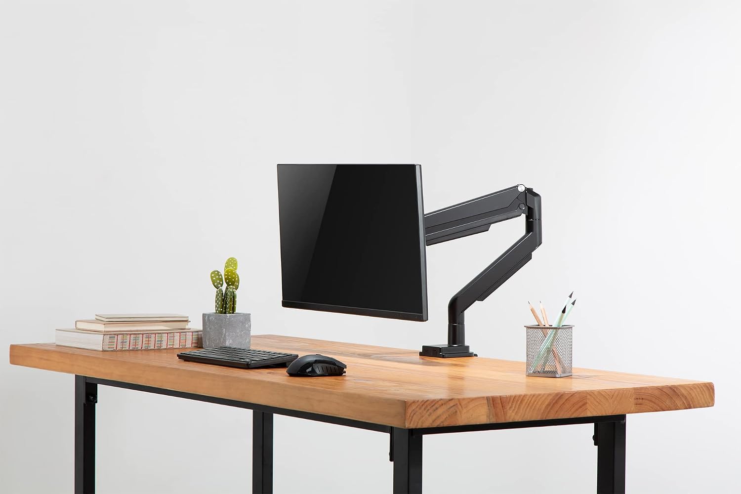 DIGITUS Monitor Stand - Clamp and Gas Spring - 1 Monitor - Up to 32 inches - VESA 75x75, 100x100 - Black