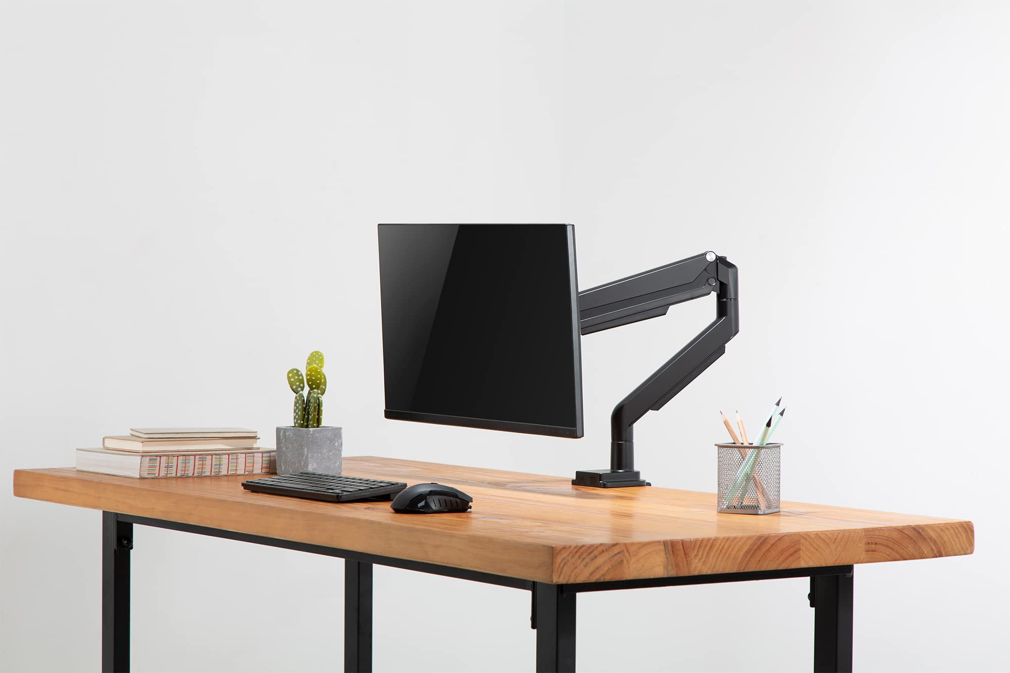 DIGITUS Uchwyt do monitora - Zacisk i sprężyna gazowa - 1 monitor - do 32 cali - VESA 75x75, 100x100 - czarny