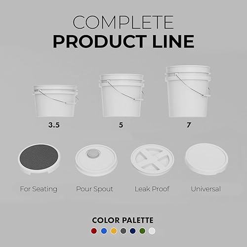 Vista 15 de EconoHome Cubo redondo de plástico de grado alimenticio de 1 galón, recipientes para almacenamiento de alimentos con tapas, ideales para recipientes