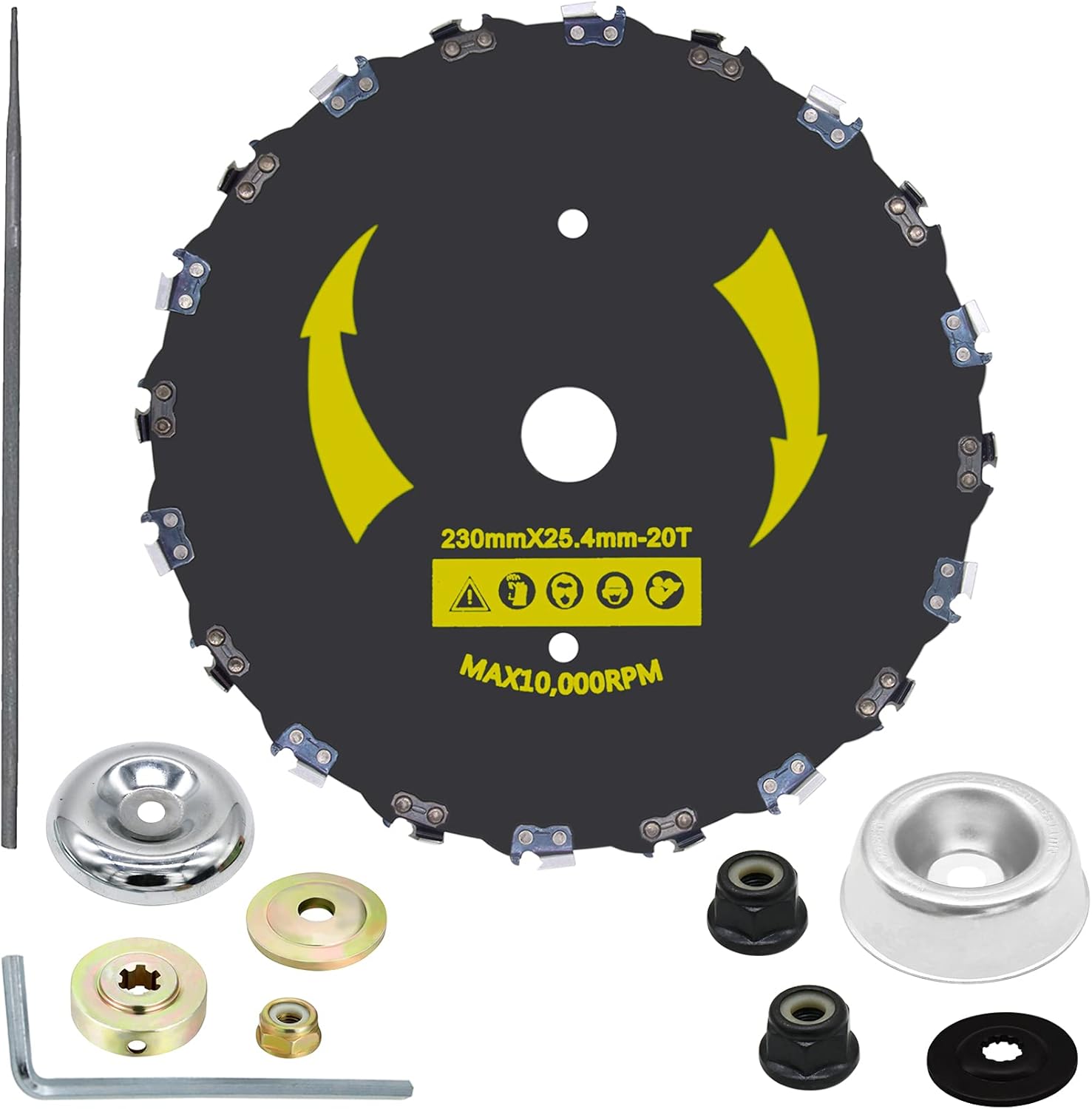 CZS 9 Inch 20T Chainsaw Tooth Brush Cutter Blades, Weed Eater Blade for