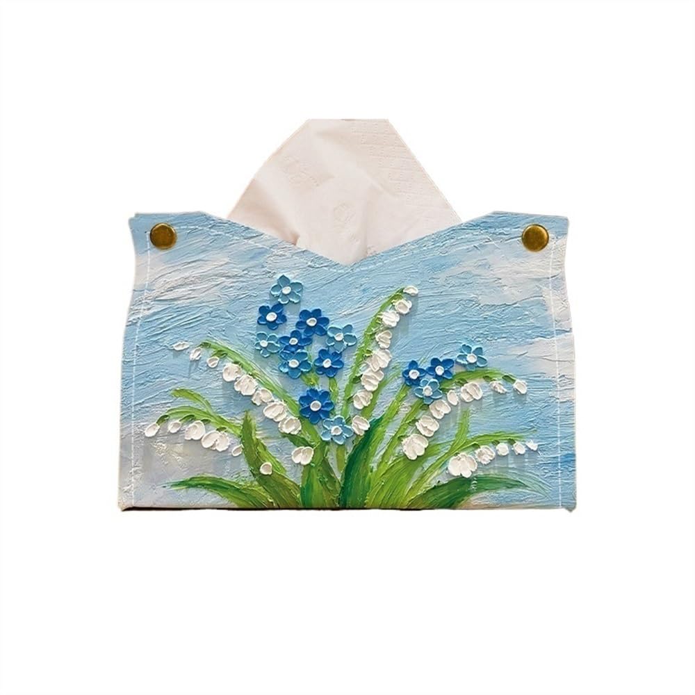 ROHCGHC Tissue boxes, Household Office Tissue Cover Case Paper Holder Napkin Dispenser for Home(Blue)