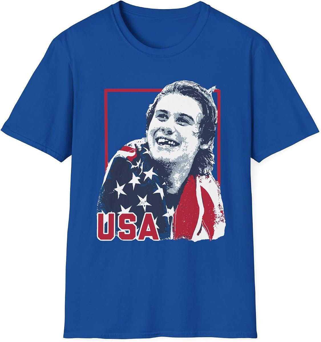 Jack Hughes Gold Medal Champion T-Shirt - USA 2026 Hockey Apparel - Colors Royal and Grey - Sizes XS-5XL