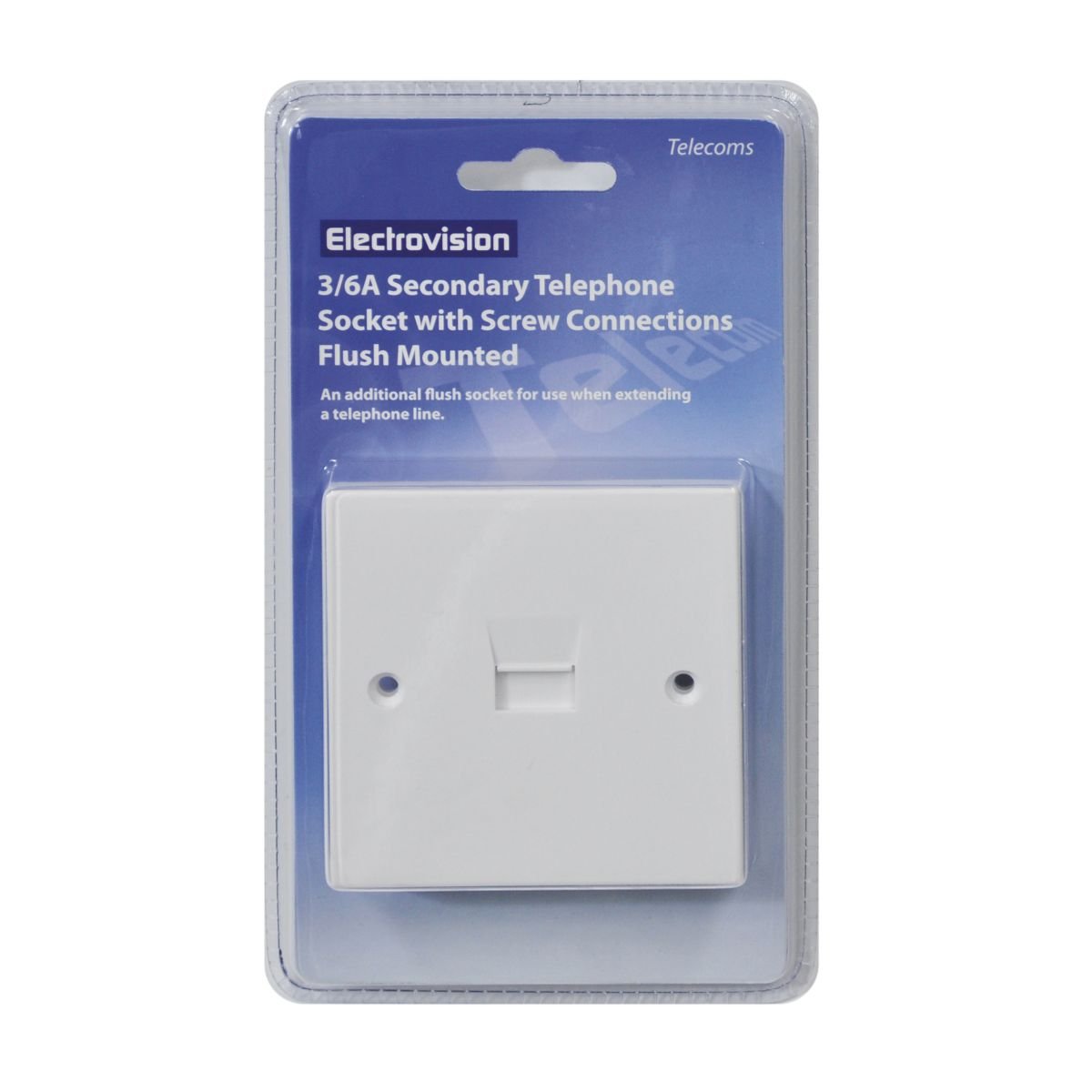 Electrovision Flush Mounted 3/6A Secondary Telephone Socket
