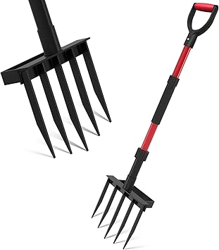 5-Tine Heavy Duty Pitchfork for Loosening Soil