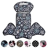 BambiniWelt24 BAMBINIWELT Ersatzbezug, Sitzkissen, Bezug für Fahrradsitz, Modell RÖMER Jockey (Modell 4, Design) (Flowers grau) XX