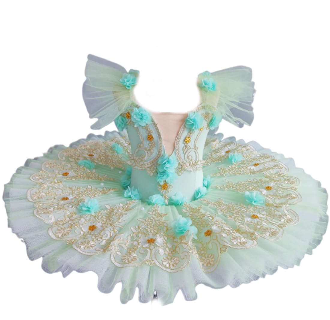Vestido de Tutú de Ballet para Niñas, Disfraces de El Lago de Los Cisnes, Ropa de Bailarina, Trajes de Fiesta de Ballet de Salón （170 cm）