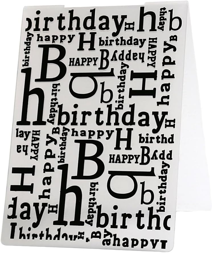 Happy Birthday Embossing Folder Stunning 3D Effect with Ease Plastic Plastic Embossing Easy to Versatile Enhances Beauty As Shown