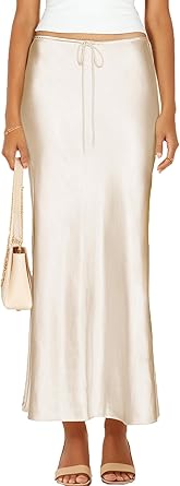Womens Satin Maxi Skirt
