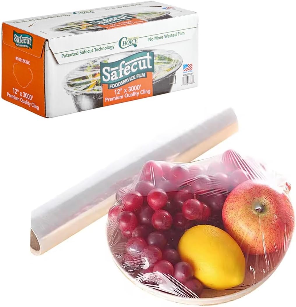 Generic Premium Foodservice Film with Slide Cutter (18"" x 3000'), Clear