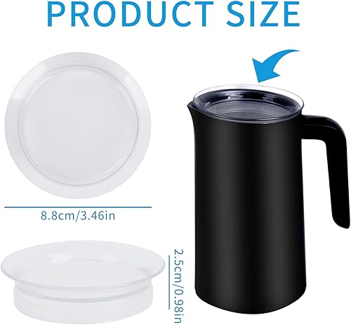 Miniatura 2 de ChengFu Tapa para espumador de leche, tapa de repuesto para espumador de leche con anillo de goma sellado, cubierta para espumador de leche