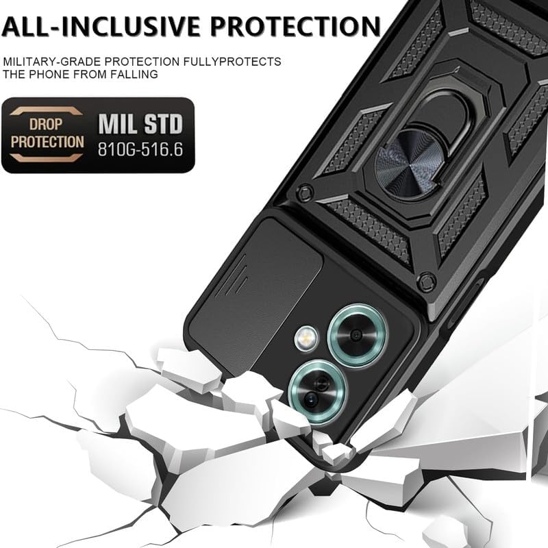 Image of AIBEX Back Cover for Oppo A79 5G | D10 Tough Armor Case | Sliding Camera Shield | 360 Protection | Kickstand Ring Holder | Military-Grade Shockproof Bumper Case