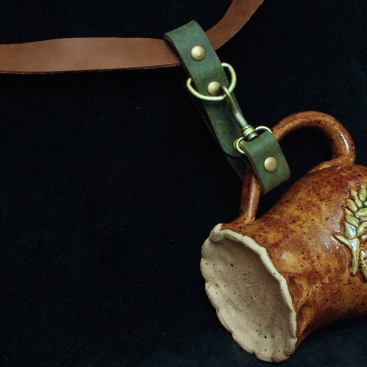 Medieval Goth Viking Pirate Mug Strap Beer Stein Frog Belt Cup Hook Holder Holster Renaissance Faire Festival Accessory, Medieval Style